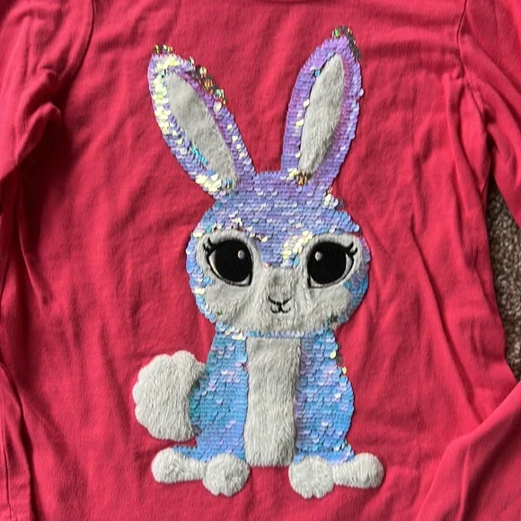 Bundle of two cute sequined Justice long sleeve t shirts girls size 10 - Picture 2 of 8